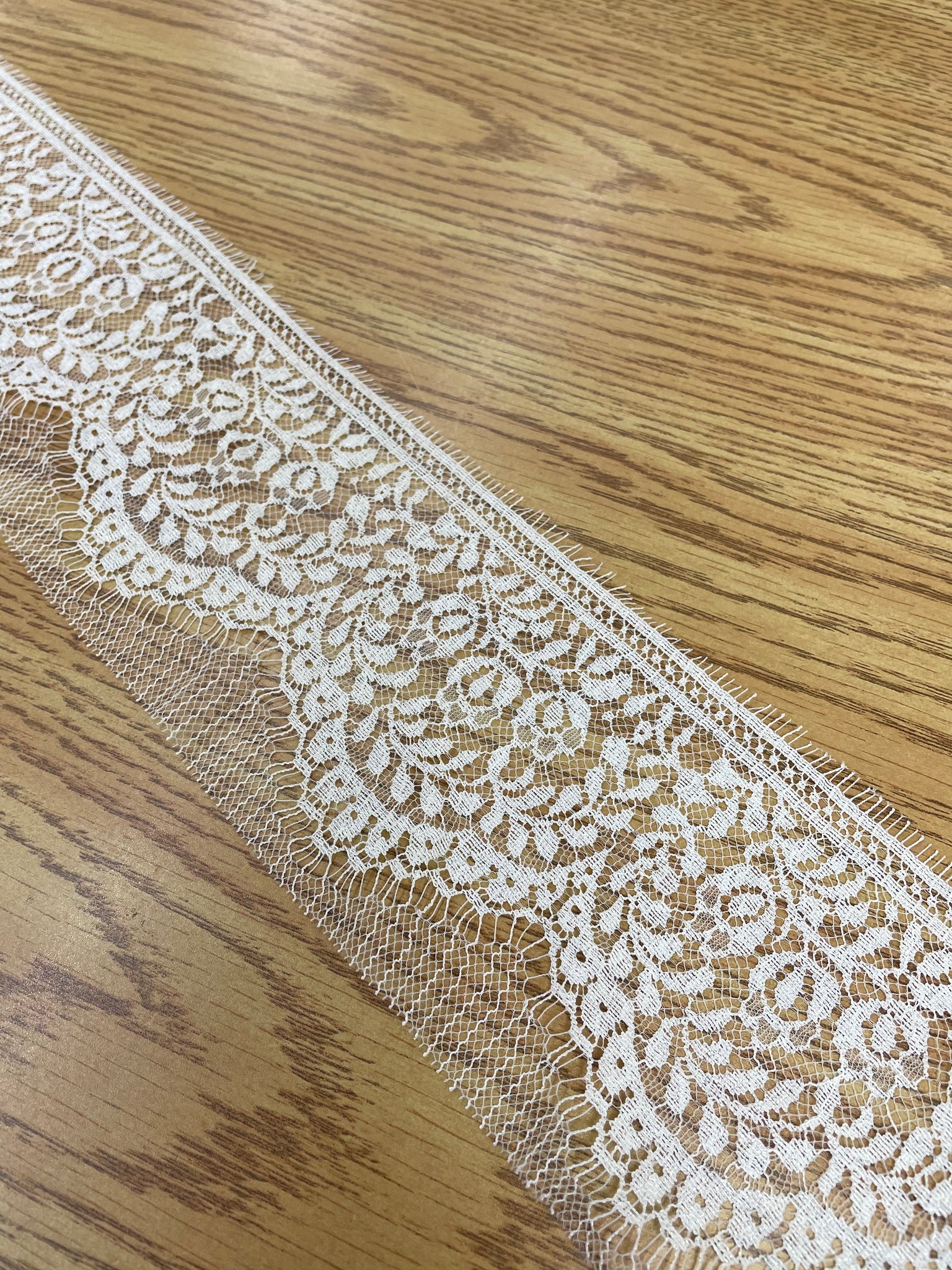 White 30mm Frilled Nylon Lace Trim by the Metre