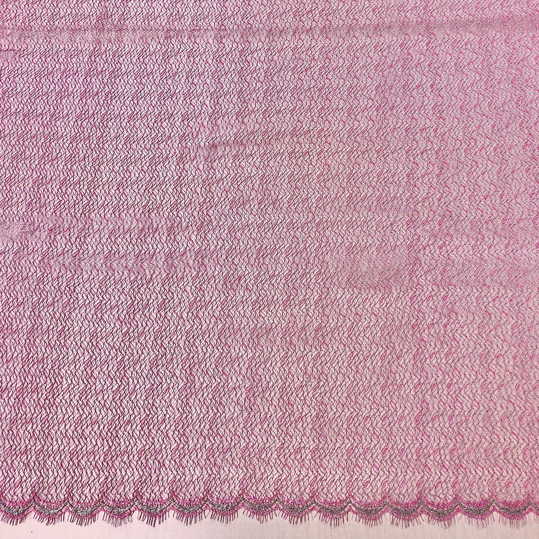 Pink métallique French lace-5m